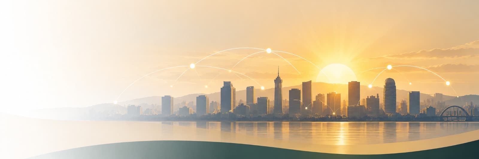 Connected African city skyline